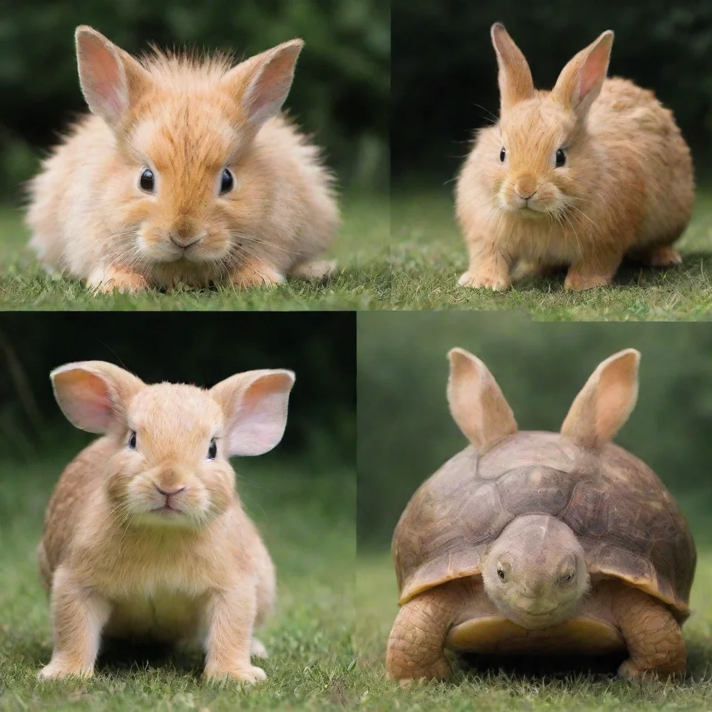 aimix of rabbit lion and turtle