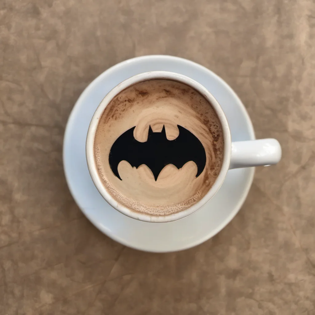 mocha coffee art of batman with no ears