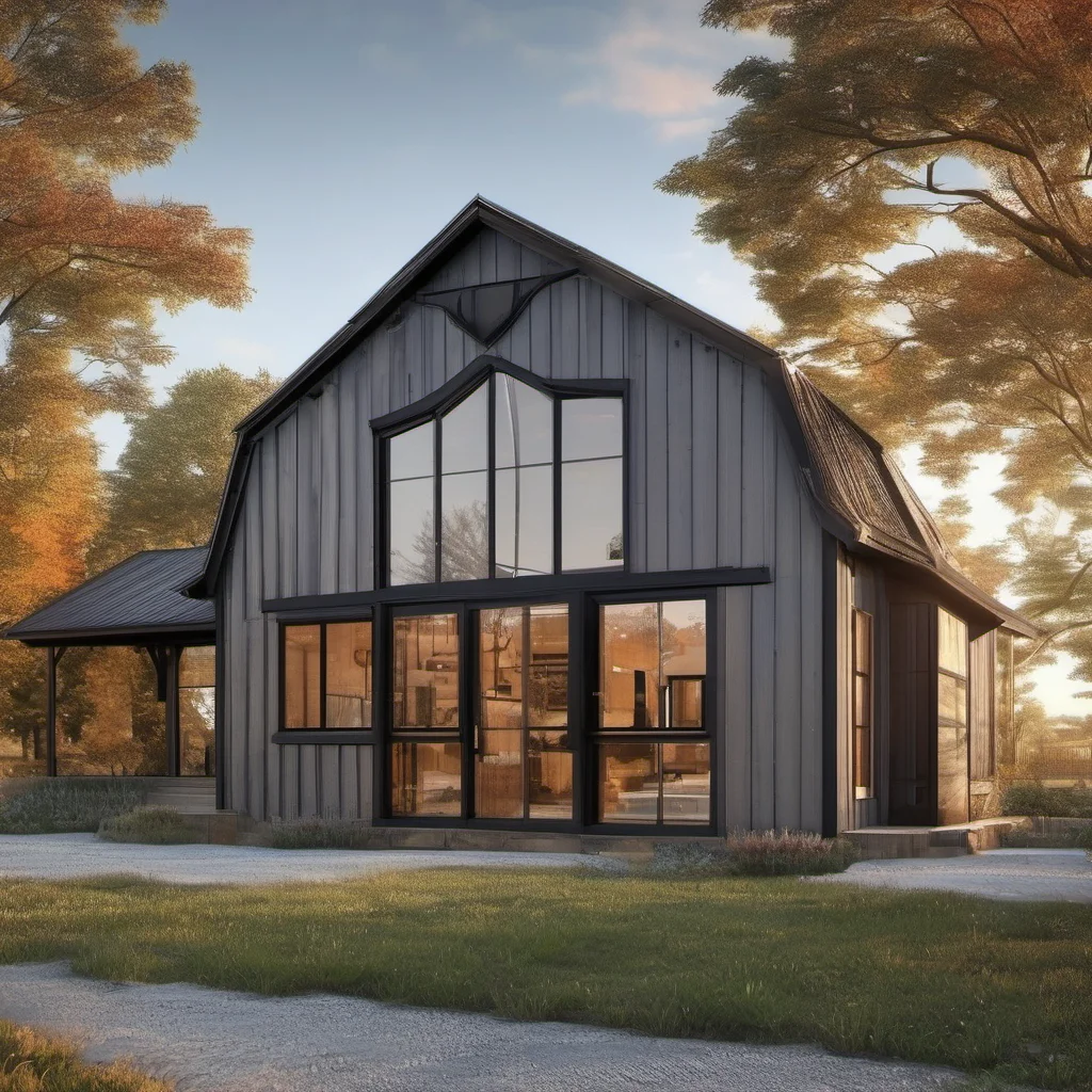 aimodern barn home realistic  confident engaging wow artstation art 3