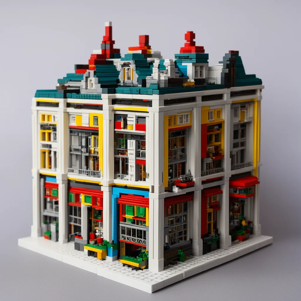 aimodular lego building in romanian revival style amazing awesome portrait 2