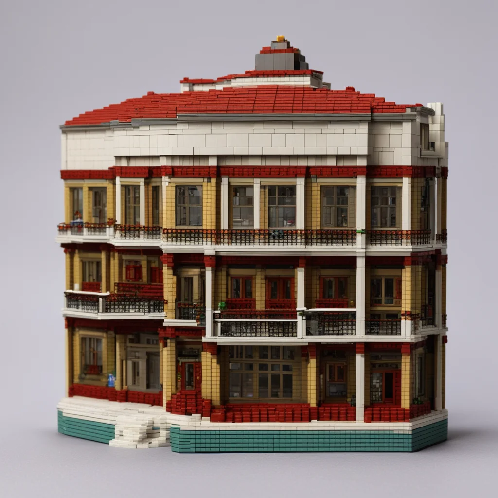 modular lego building in romanian revival style