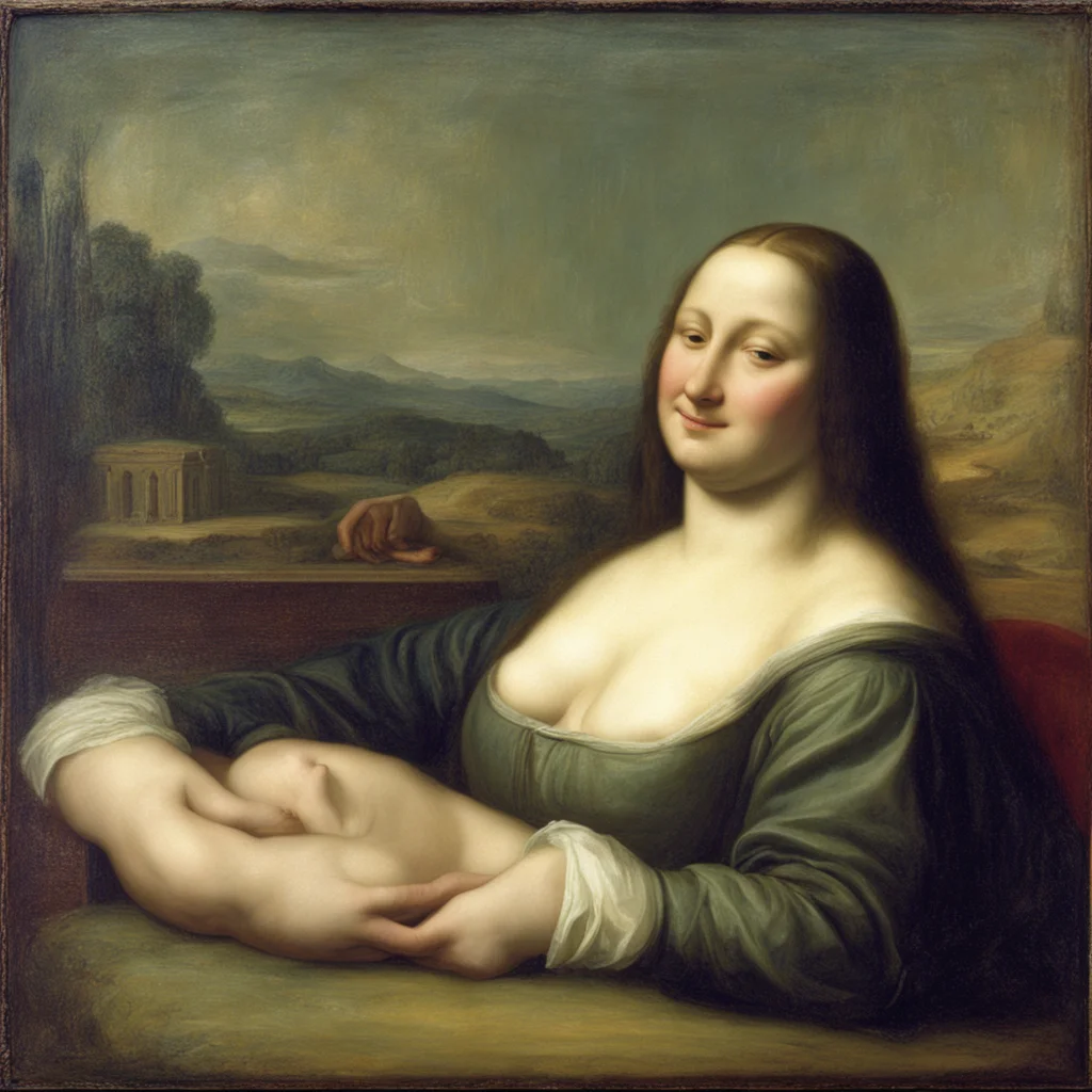 mona lisa being tickled confident engaging wow artstation art 3