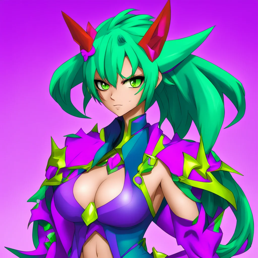 monster girl in a yu gi oh style. good looking trending fantastic 1