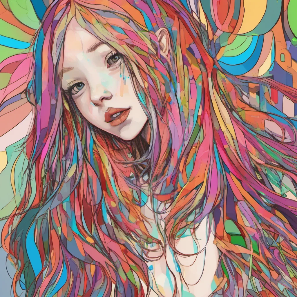 aimulticolored long hair girl good looking trending fantastic 1
