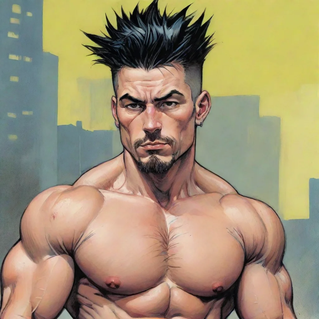 aimuscle punk%2C by greg rucka%2C bold lines%2C colored%2C jagged edges