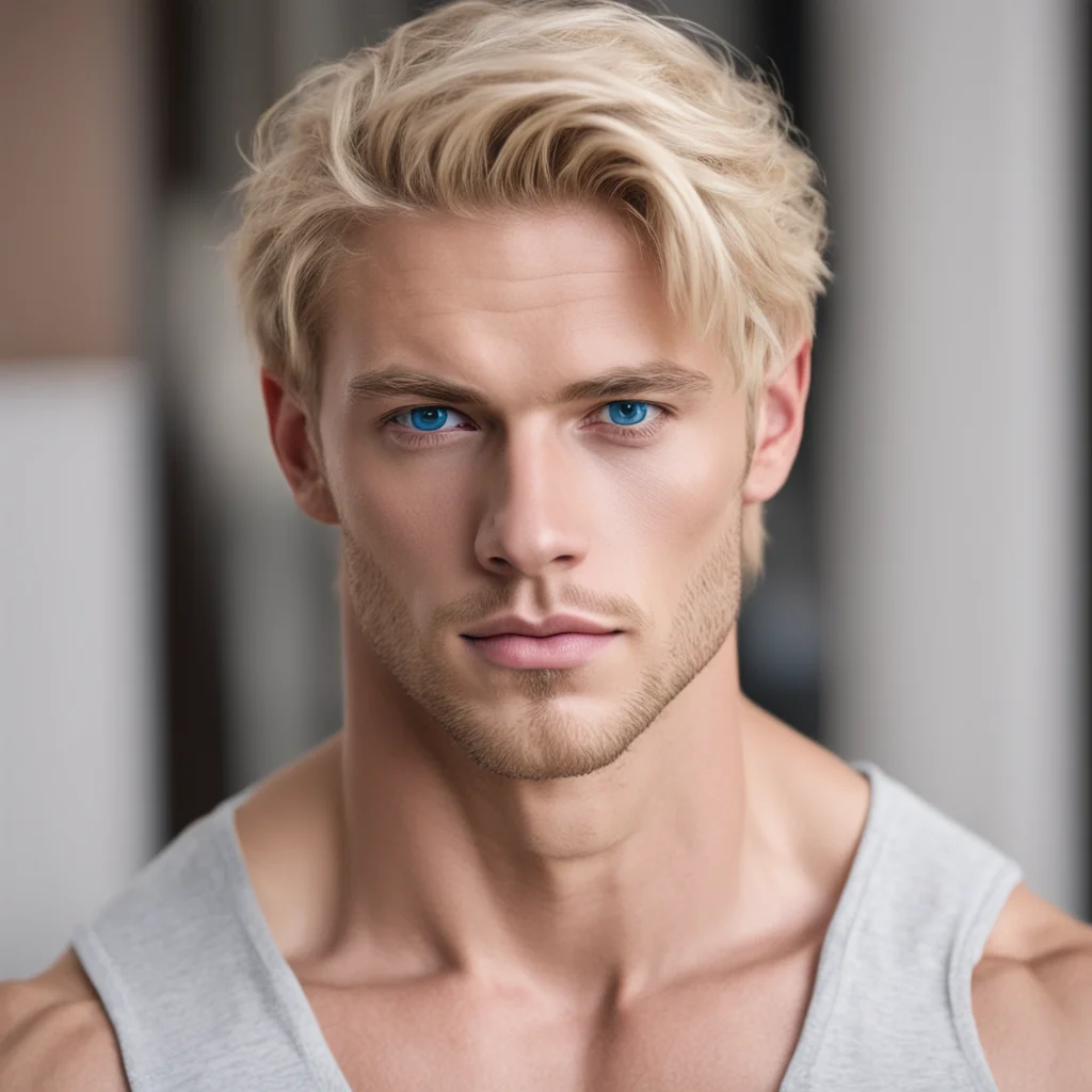 muscle young guy blonde hair blue eyes good looking trending fantastic 1