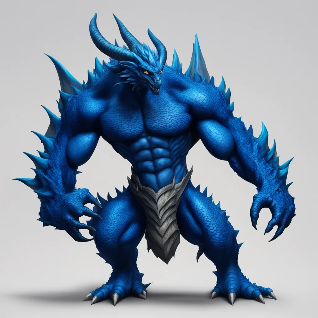 aimuscular%2C blue bipedal dragon with arms and claws. amazing awesome portrait 2