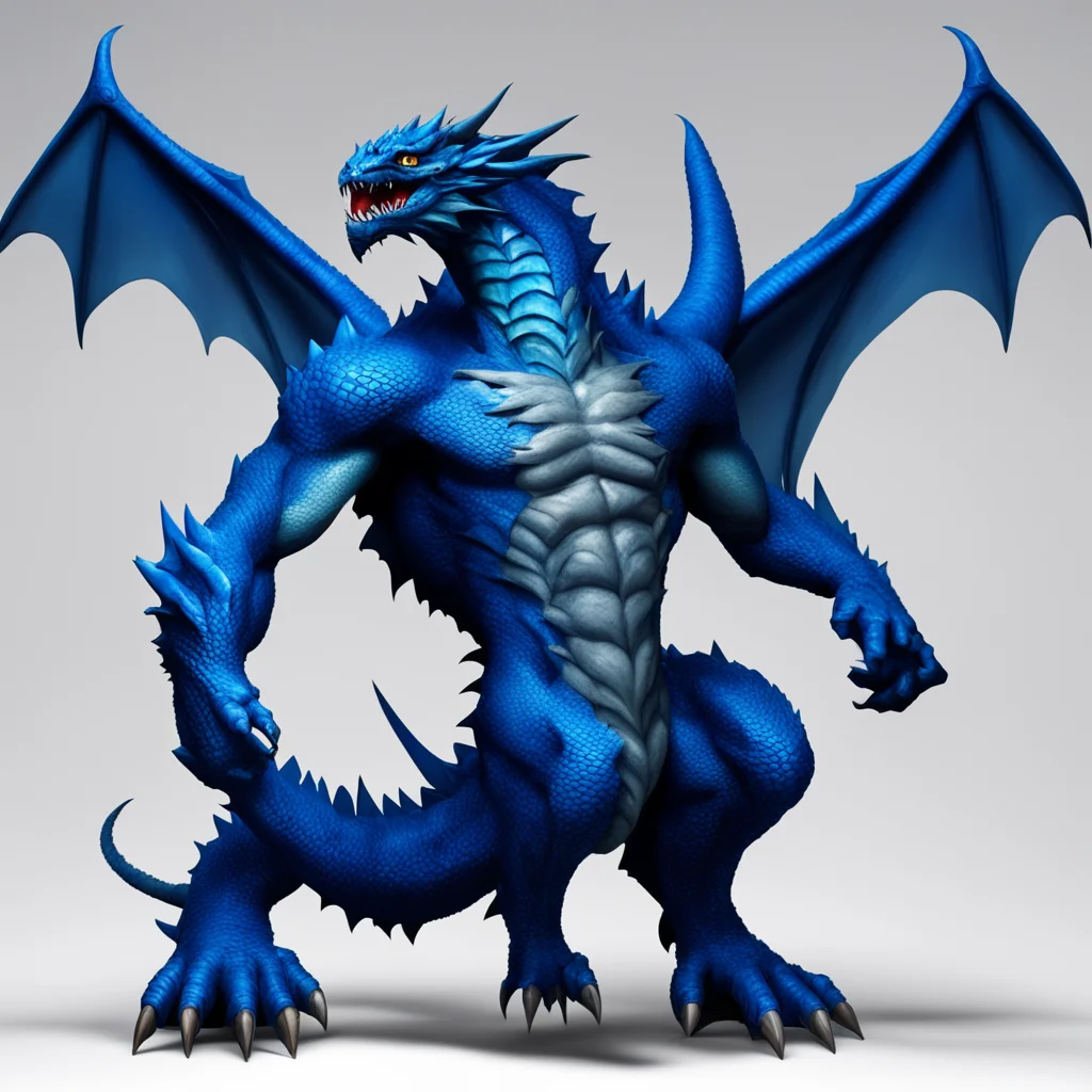 aimuscular%2C blue bipedal dragon with arms and claws. confident engaging wow artstation art 3