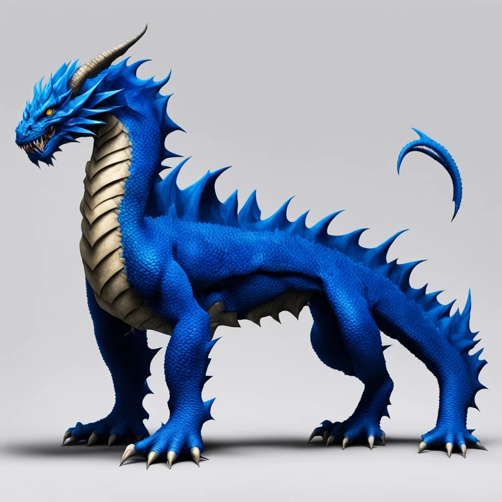 aimuscular%2C blue bipedal dragon with arms and claws.