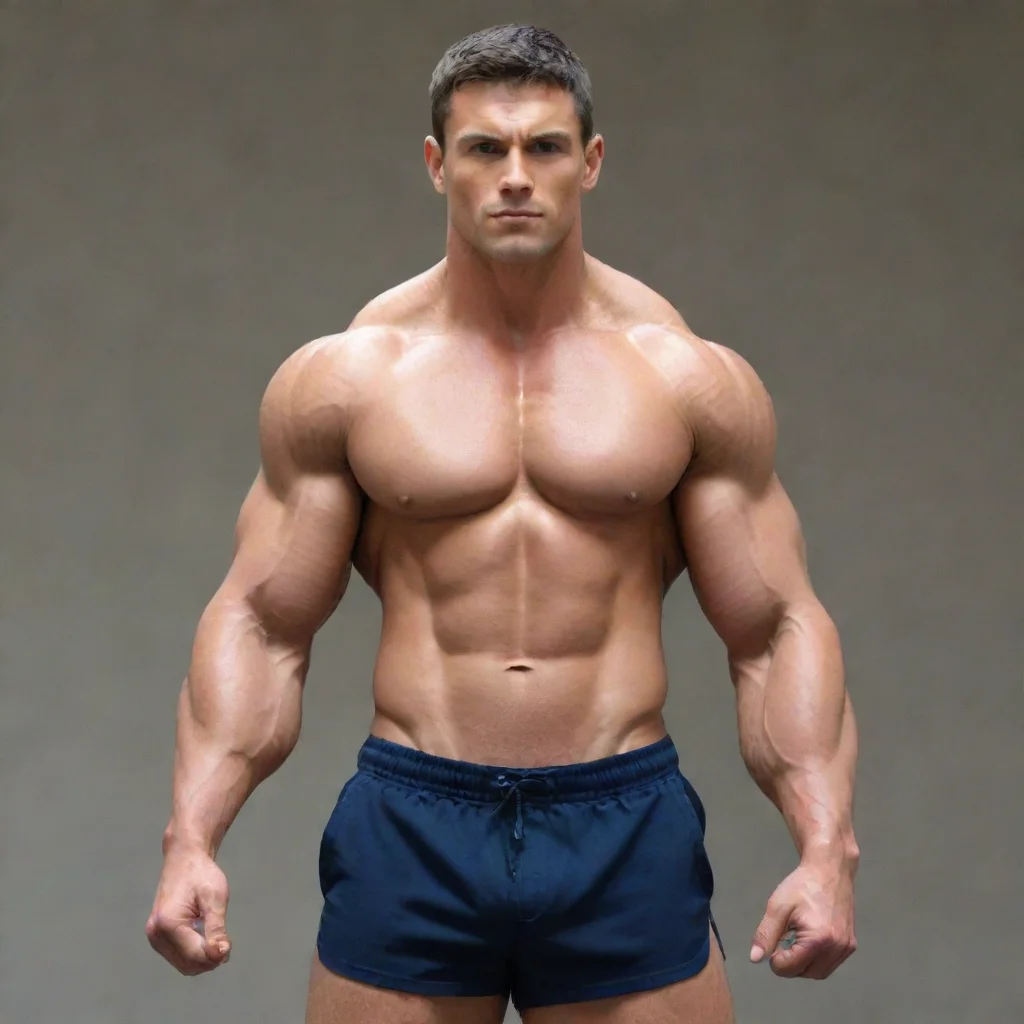 aimuscular man with huge pecs