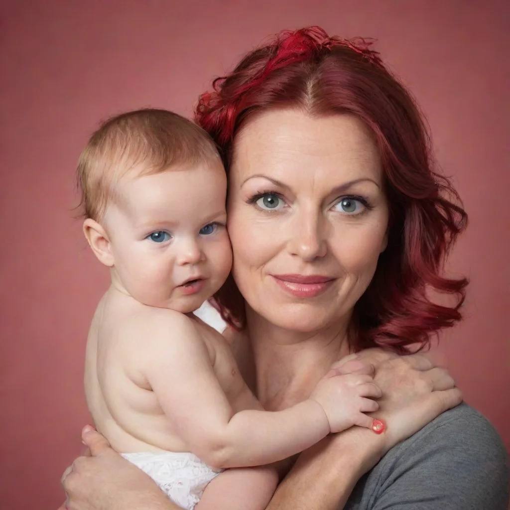 ain%C3%B6rdig mamma med kort r%C3%B6tt h%C3%A5r
