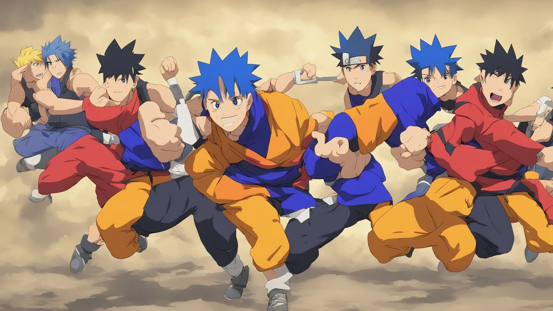 naruto fighting with his friends wide