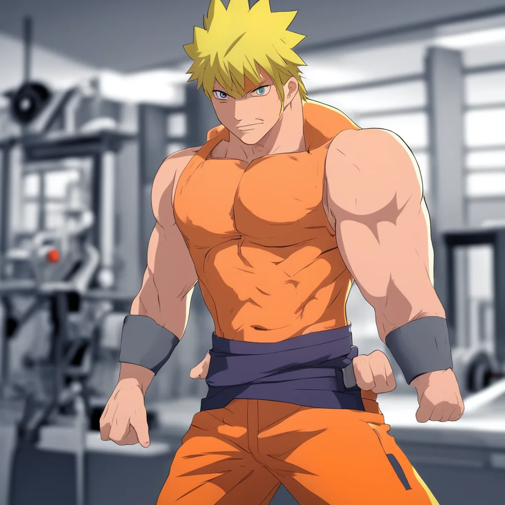 naruto uzumaki training pec at the gym confident engaging wow artstation art 3