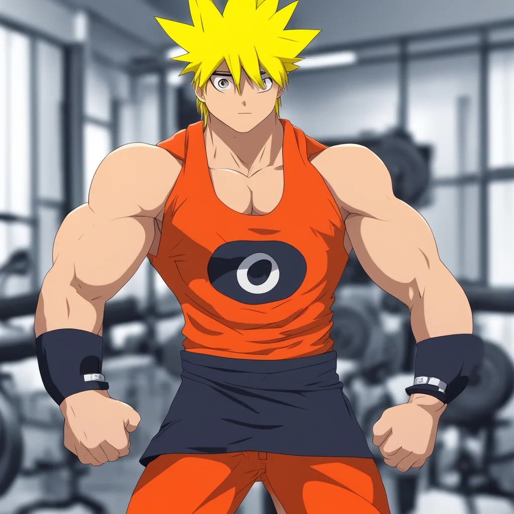 naruto uzumaki training pec at the gym good looking trending fantastic 1