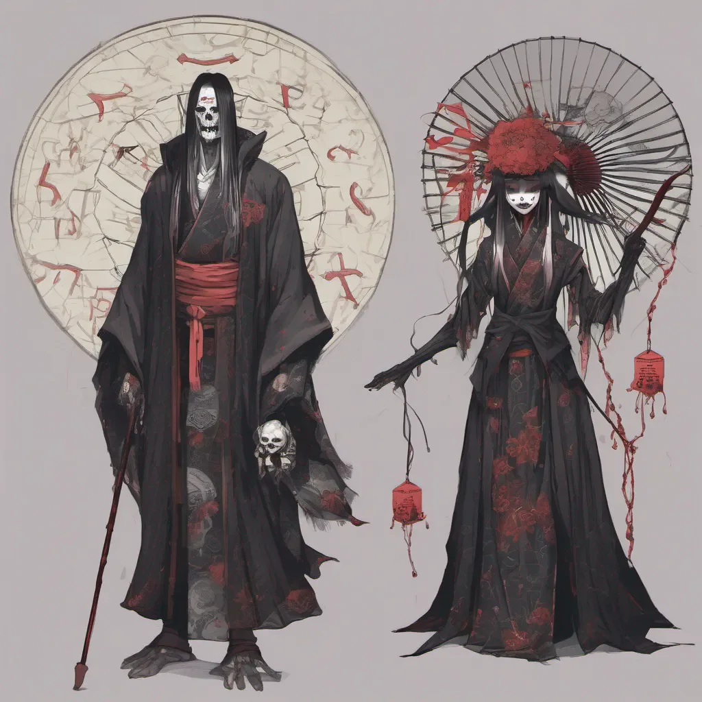ainecromancer japanese style female and male creepy amazing awesome portrait 2