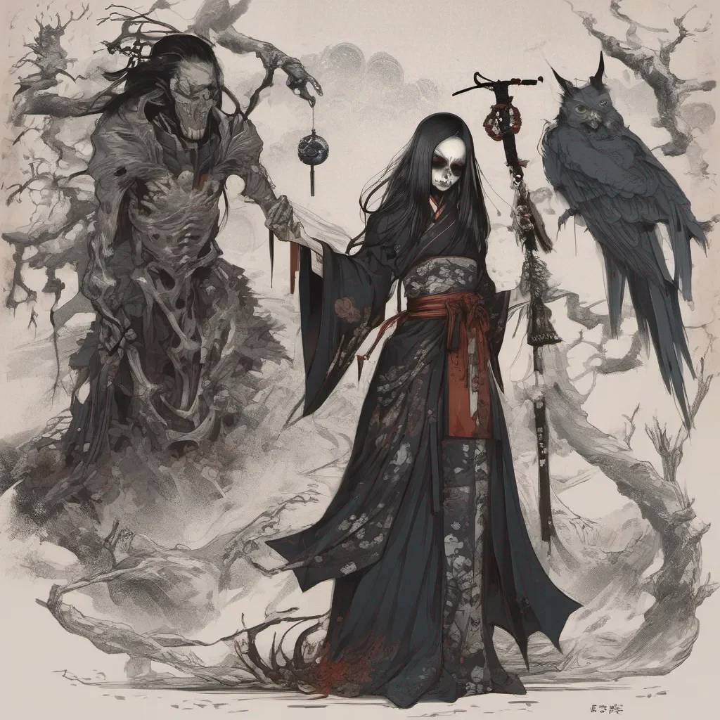 necromancer japanese style female and male creepy good looking trending fantastic 1