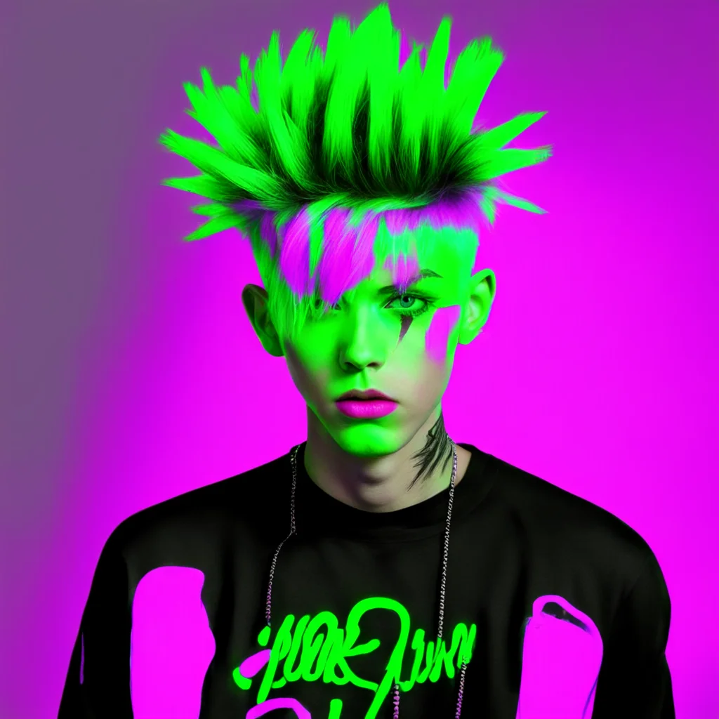 neon punk alt boy confident engaging wow artstation art 3
