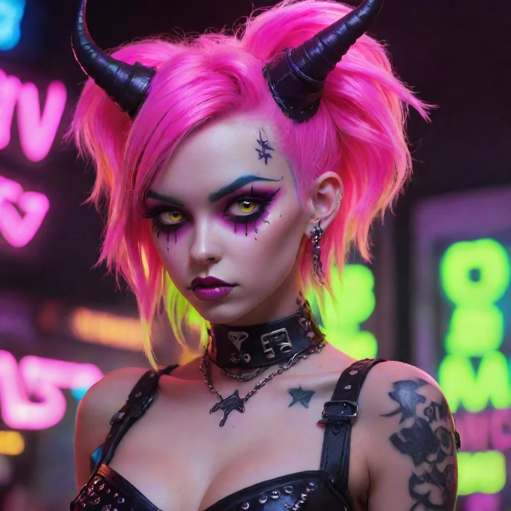 neon punk fantasy sweet demon