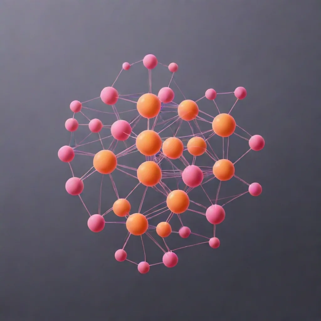 neural network logo oranges pinks nodes and connections logo clean