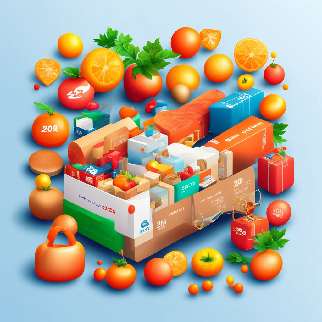 ainew year 2024 greeting card with logistics%2C supply chain%2C multi modal freight and delivery transportation groceries amazing awesome portrait 2