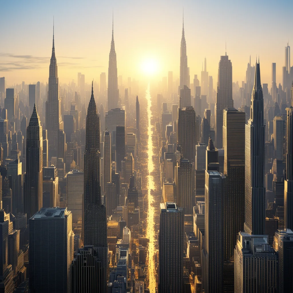 ainew york city in year 3000%2C a view in the morning with golden light good looking trending fantastic 1