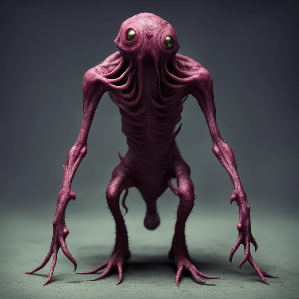 nightmarish creepy humanoid mutant creature made of flatworms