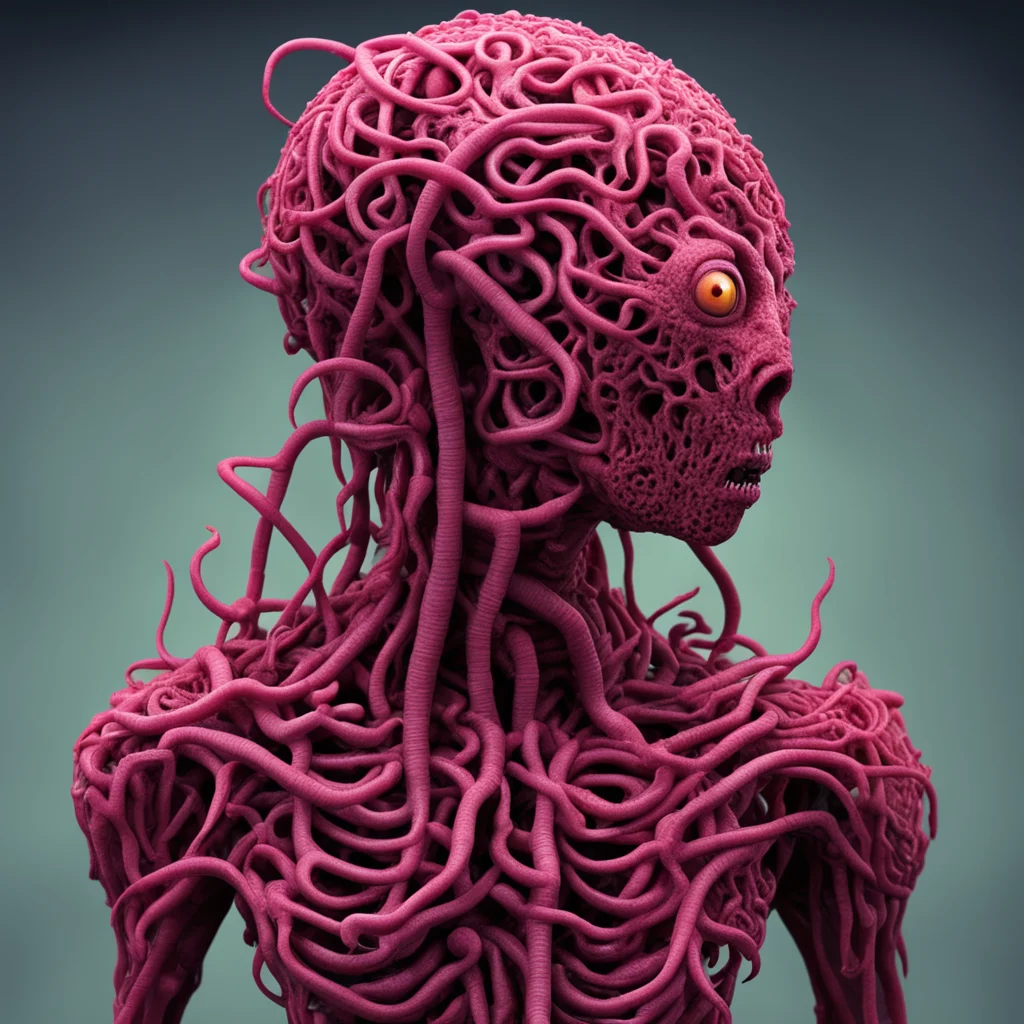 ainightmarish humanoid lifeform made of worms amazing awesome portrait 2