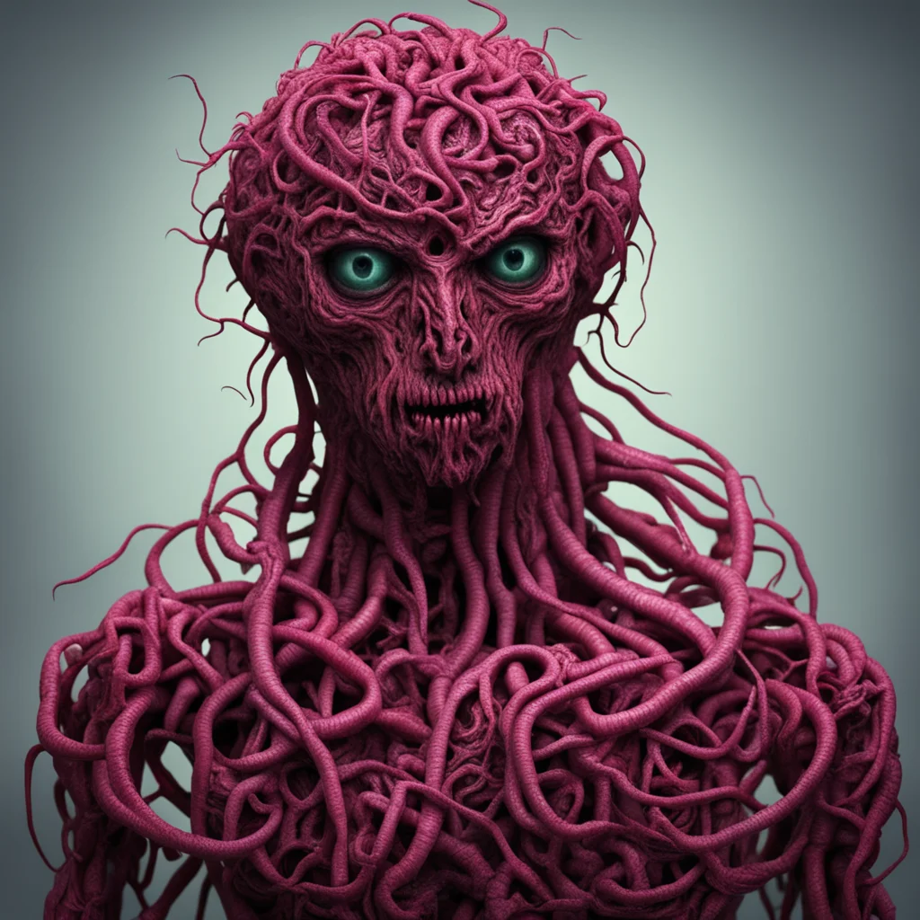 ainightmarish humanoid lifeform made of worms confident engaging wow artstation art 3