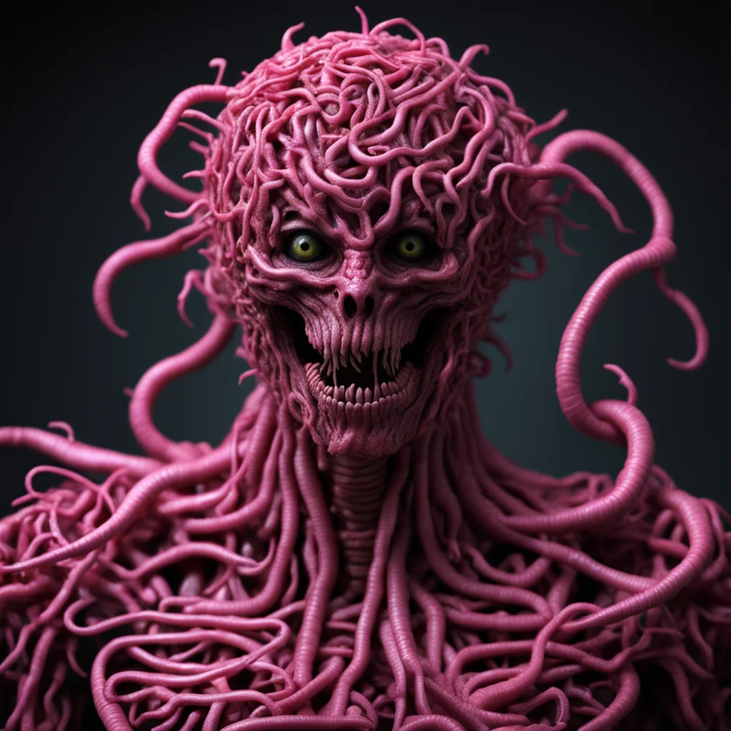 ainightmarish humanoid lifeform made of worms