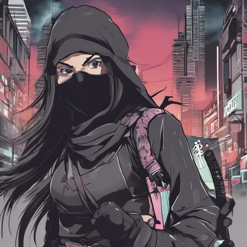 ninja girl on city confident engaging wow artstation art 3