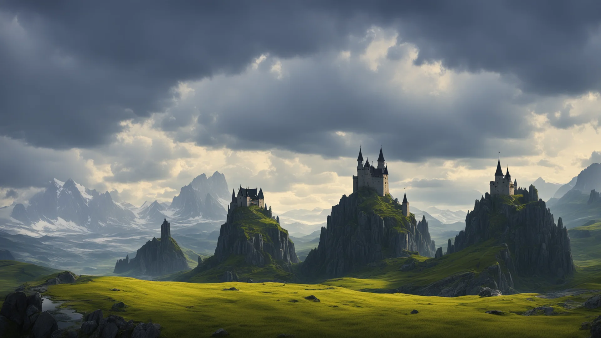 northern landscape and lonely castle  amazing awesome portrait 2 wide