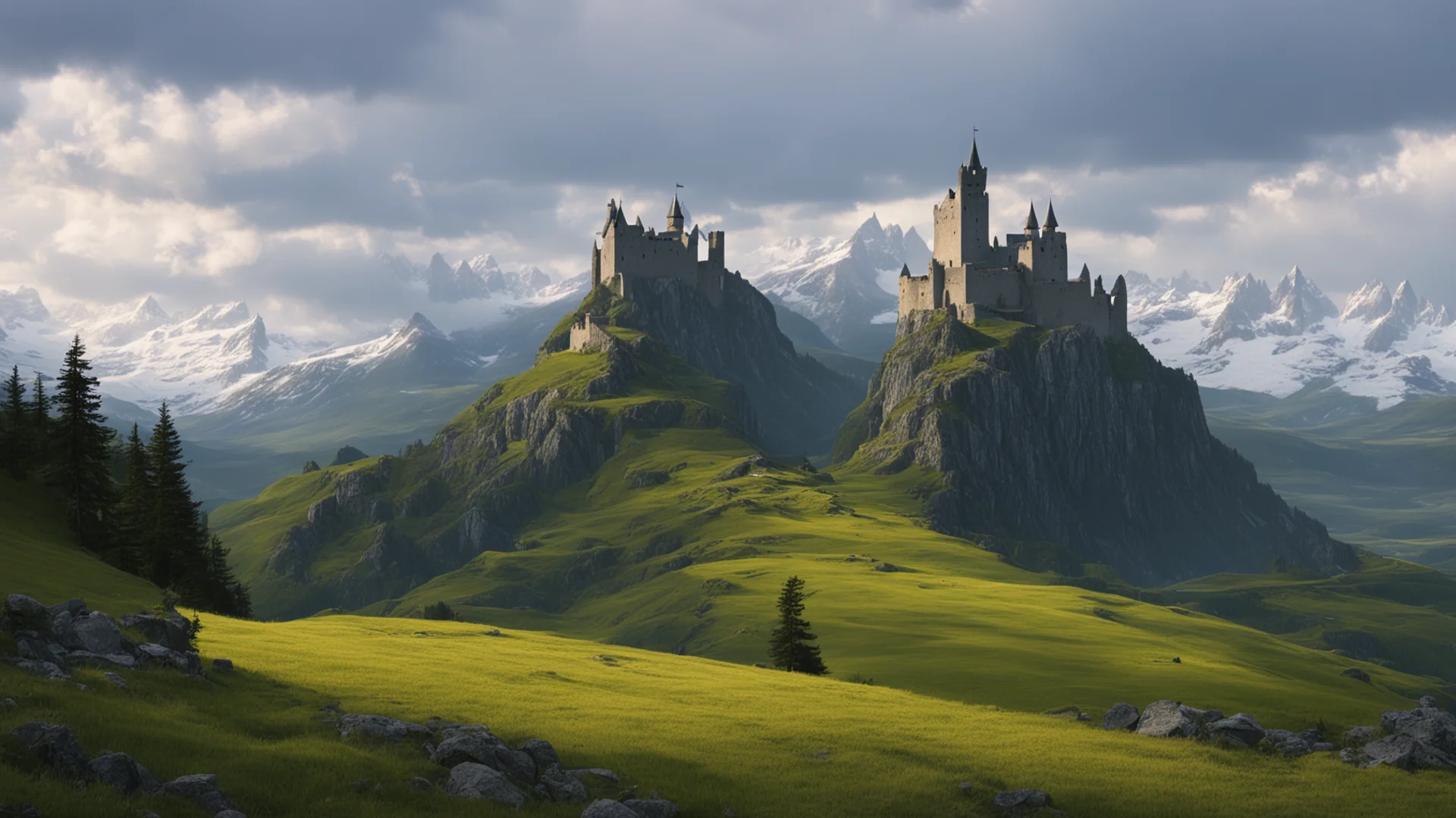 northern landscape and lonely castle  confident engaging wow artstation art 3 wide