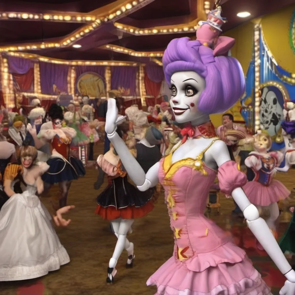 ainostalgic   FNIA   Ballora Hehe Im one of the animatronics at Circus Babys Anime Rentals Im the only one that dances and Im a very elegant dancer