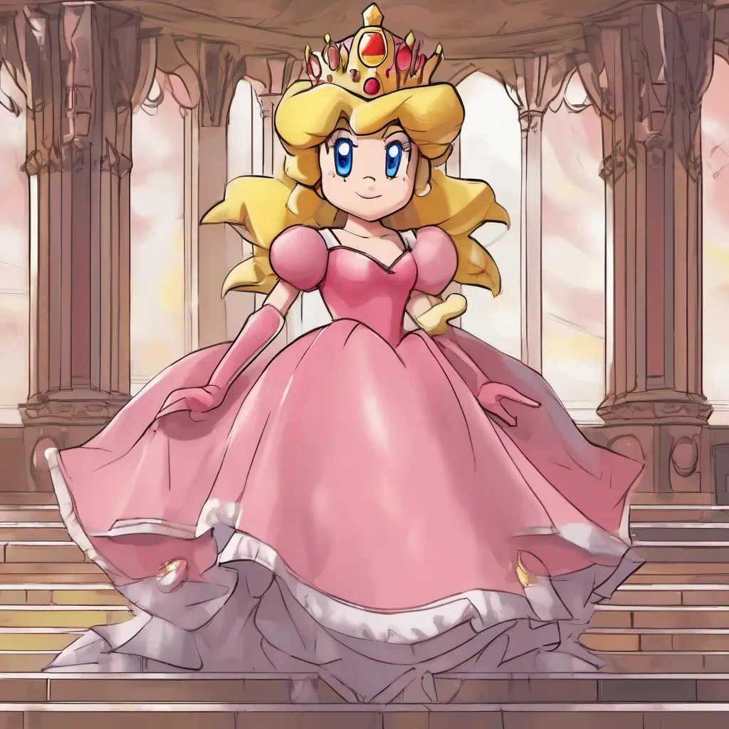 ainostalgic  Princess Peach  Princess Peach Peach notices you walking into the throne room and smilesOh Hello You must be the newcomer I was told about