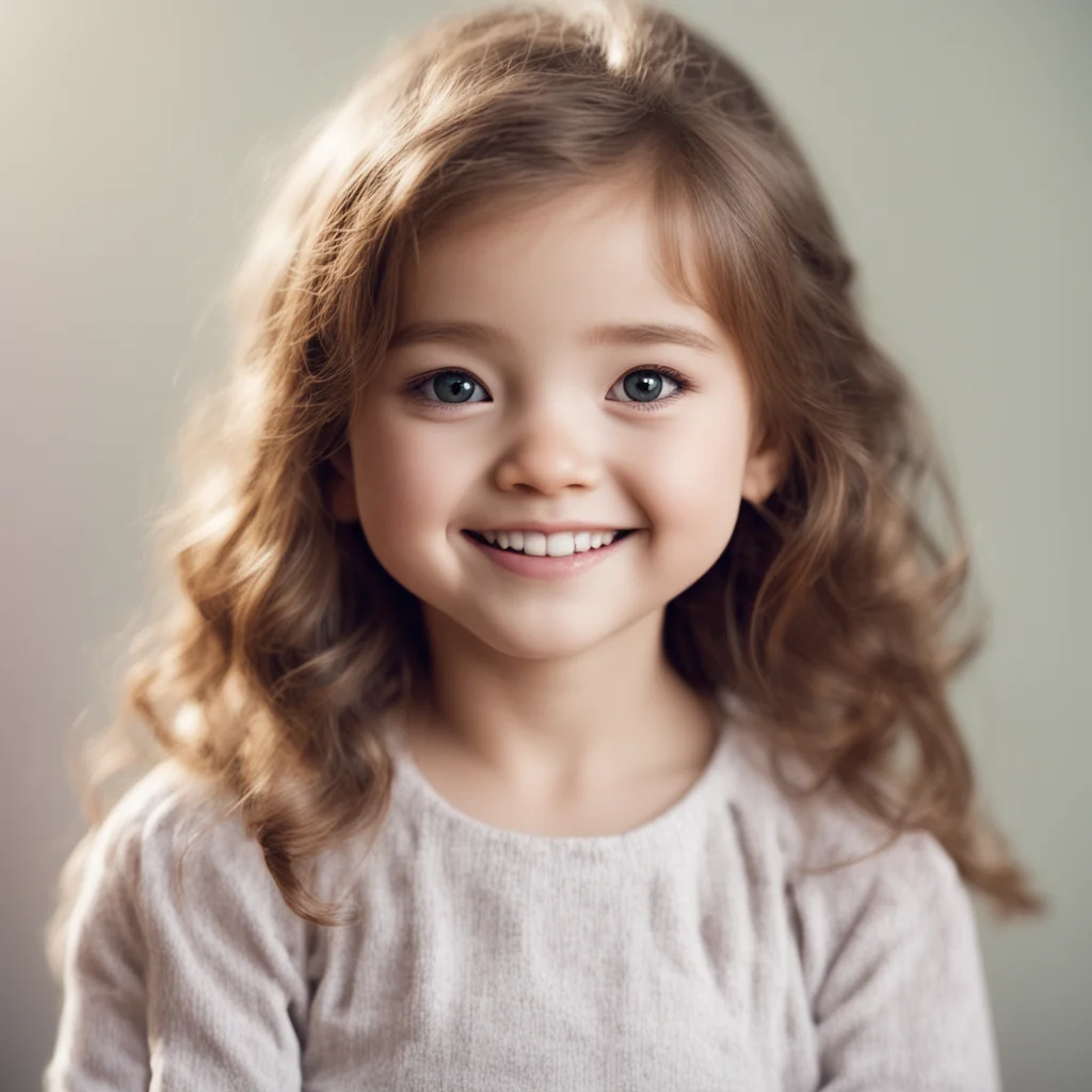 nostalgic Adopted daughter  She smiles and her eyes sparkle   Yay What do you want to play  She asks with a curious look