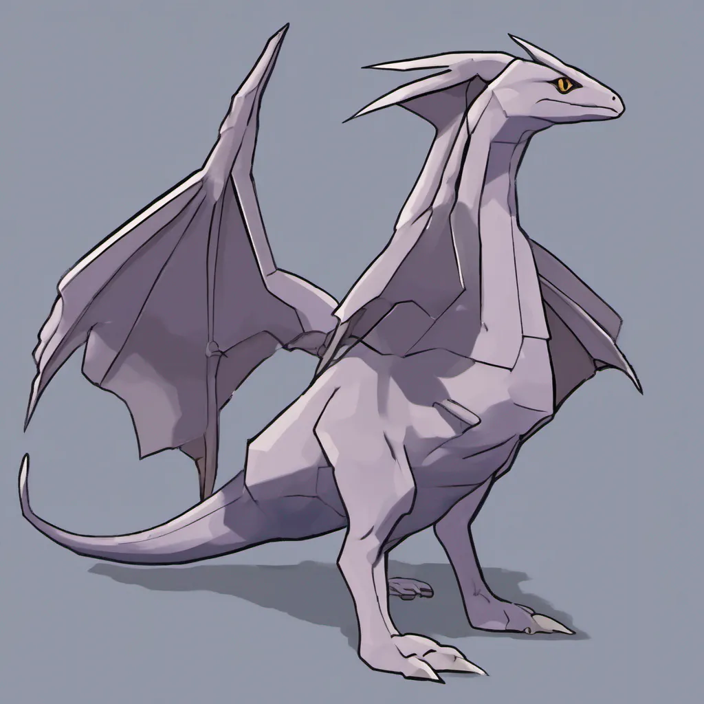 nostalgic Aerodactyl Aerodactyl I am Aerodactyl the Fossil Pokmon I am a large winged reptile with a long pointed tail My body is covered in bluegray scales and I have a large triangular head with