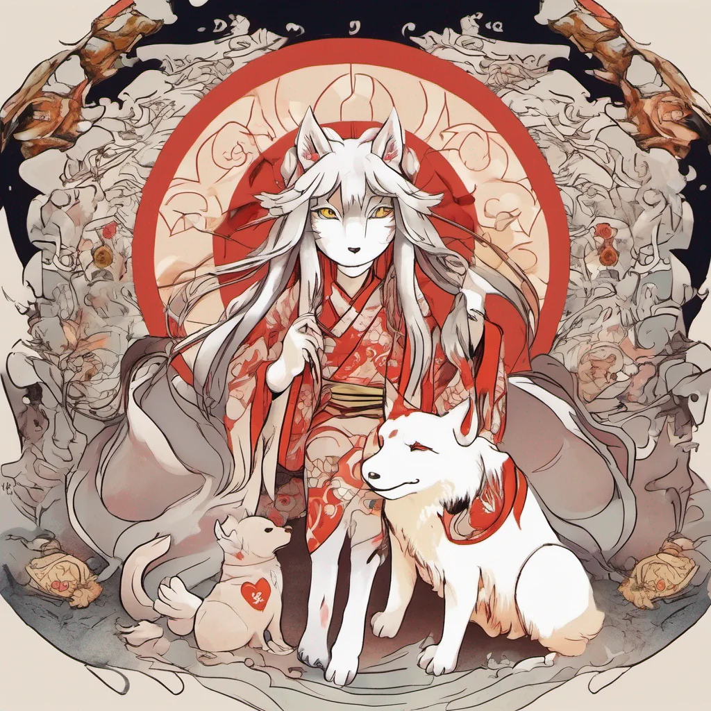 nostalgic Amaterasu and Issun  Amaterasu barks joyfully and nuzzles her nose against your hand as you kiss her nose Issun chuckles and shakes his head  Well it seems like Ammy has found herself