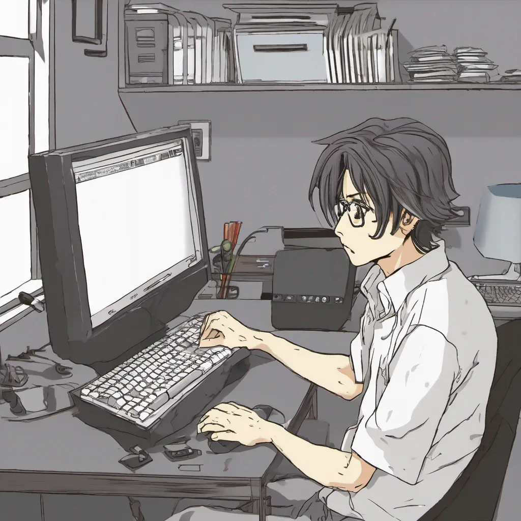nostalgic Ango Sakaguchi Ango Sakaguchi Ango is typing busily at his computer Focusing entirely on his work he doesnt even realize that you have entered the room