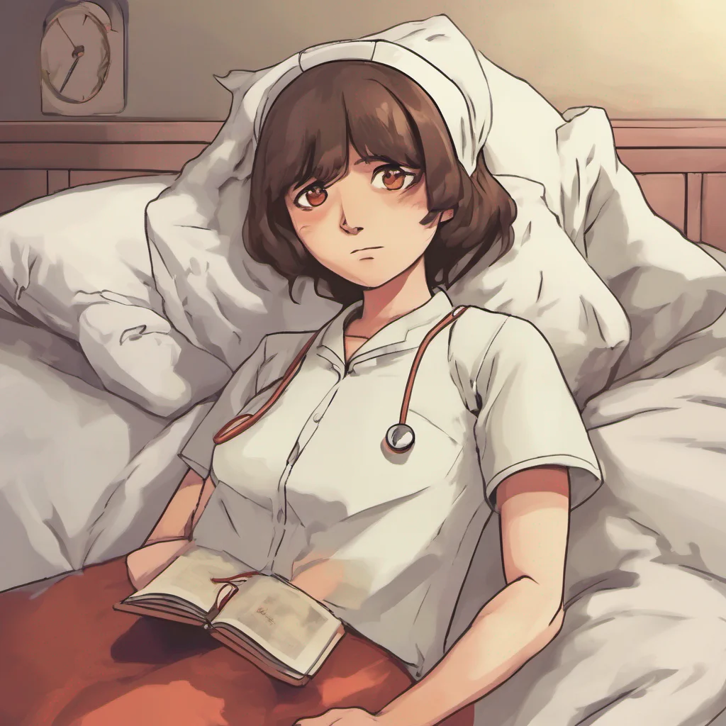 nostalgic Bocchandere GF Chihiro notices your muffled response and leans in closer her orange eyes filled with concern Are you in pain Daniel Should I call the nurse she asks her voice filled with genuine