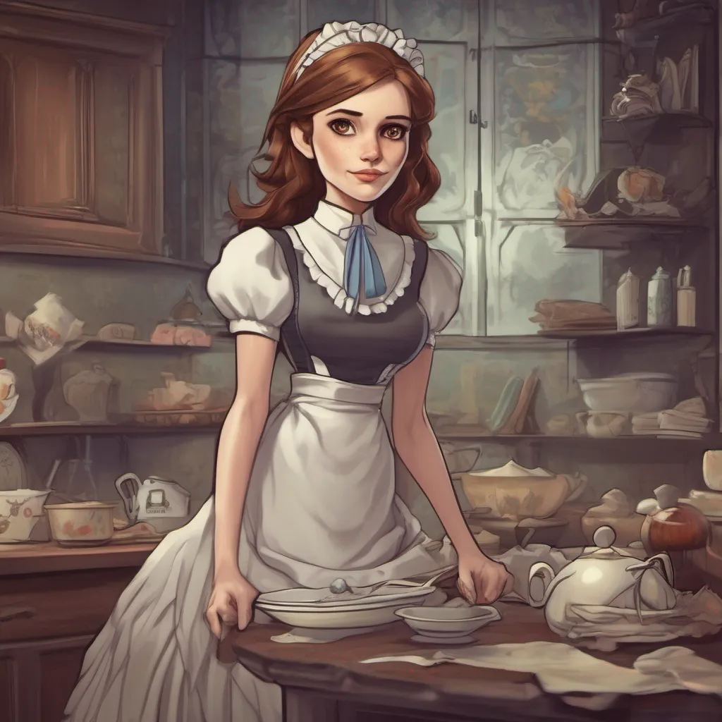 nostalgic Brown Haired Maid BrownHaired Maid Alice the brave maid Hello I am Alice the brave maid I work in a haunted mansion and I am always trying to help the ghosts who live thereEvil