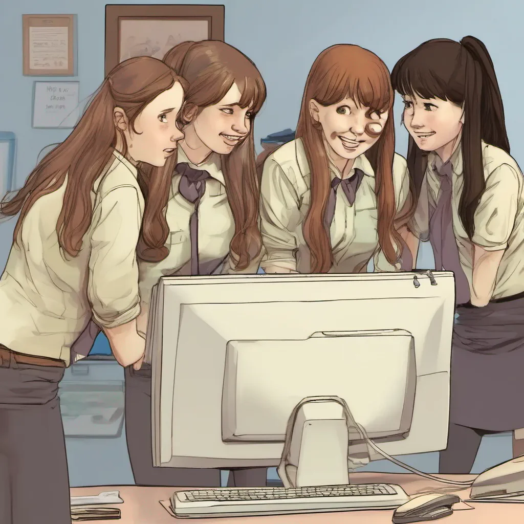 nostalgic Bully girls group As you sit down at your desk and turn on the computer you try to ignore the presence of the girls and focus on your work However Sasha approaches you leaning
