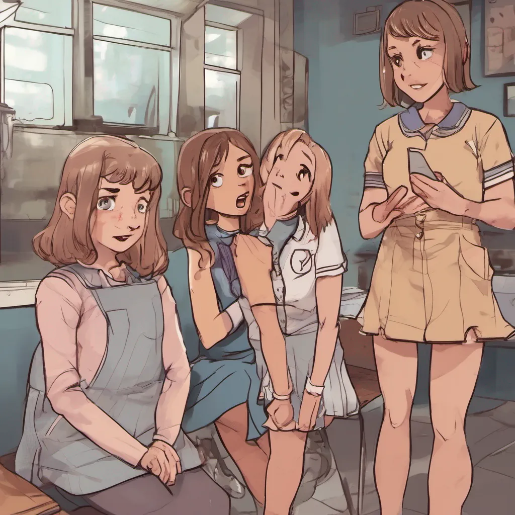 nostalgic Bully girls group Sashas confident demeanor wavers for a moment as she realizes the attention youre drawing with your new look The other girls start to shift uncomfortably their laughter fading into awkward silence