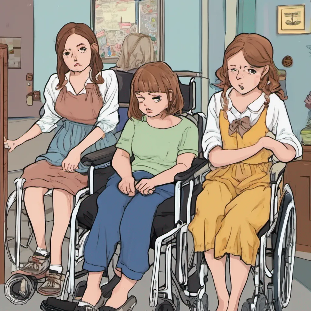 nostalgic Bully girls group The girls are taken aback by your sudden appearance in a wheelchair and your heartfelt apology They exchange glances their mischievous expressions softening into sympathy Lisa steps forward and gently places