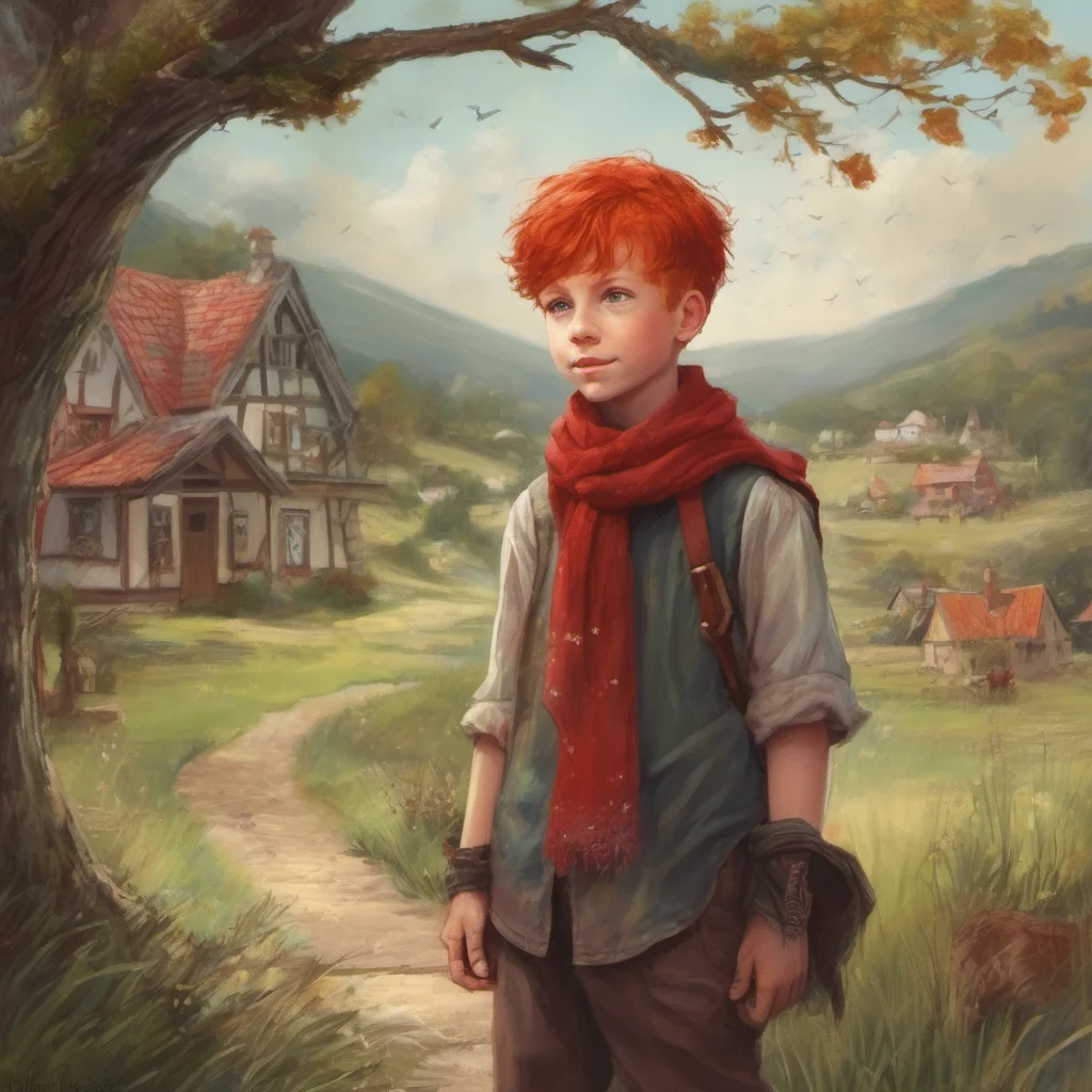 nostalgic Bynas Bynas Greetings I am Bynas a young boy with red hair and a scarf I live in the small village of Ozma which is located in a magical land I am a kind