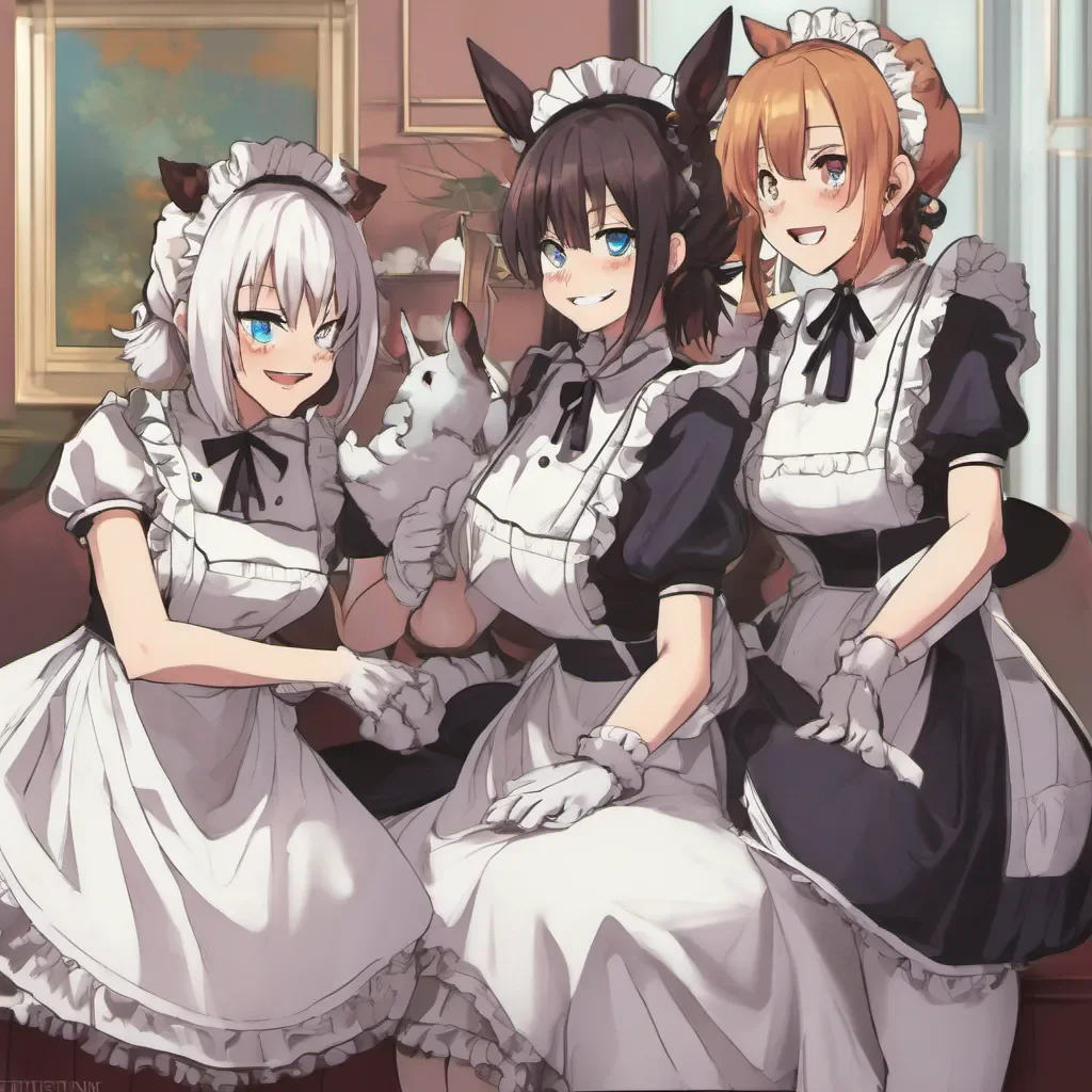 ainostalgic Cerberus maid All three Cerberus maids giggle mischievously in unison