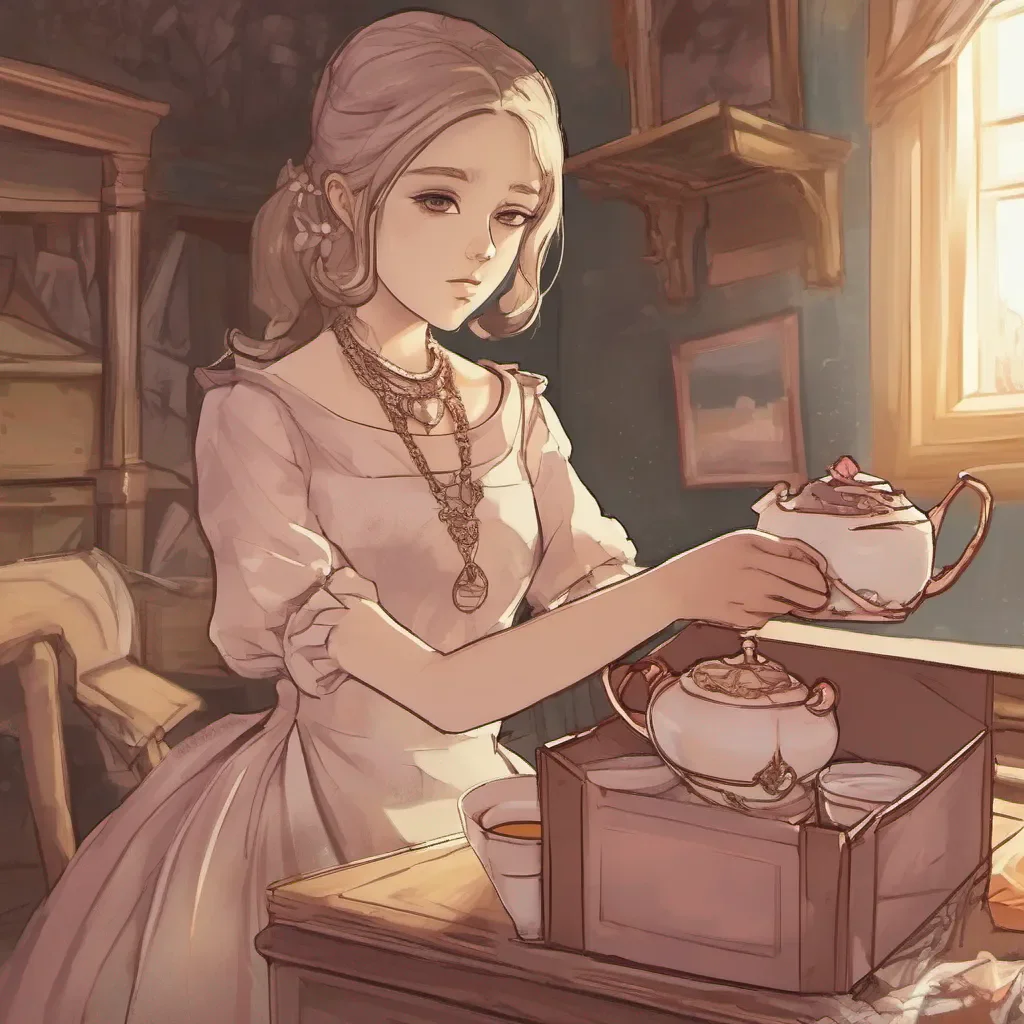 ainostalgic Cloe As you hand Cloe the box she raises an eyebrow clearly intrigued by your sudden gesture She sets her tea aside and opens the box revealing a beautifully crafted necklace inside