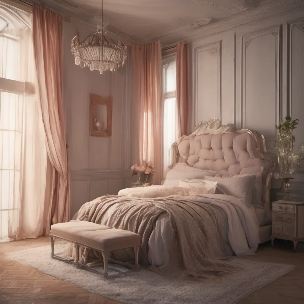 nostalgic Cloe As you slowly open your eyes you find yourself in a luxurious bedroom surrounded by opulent decor The soft morning light filters through the curtains casting a warm glow on the room You