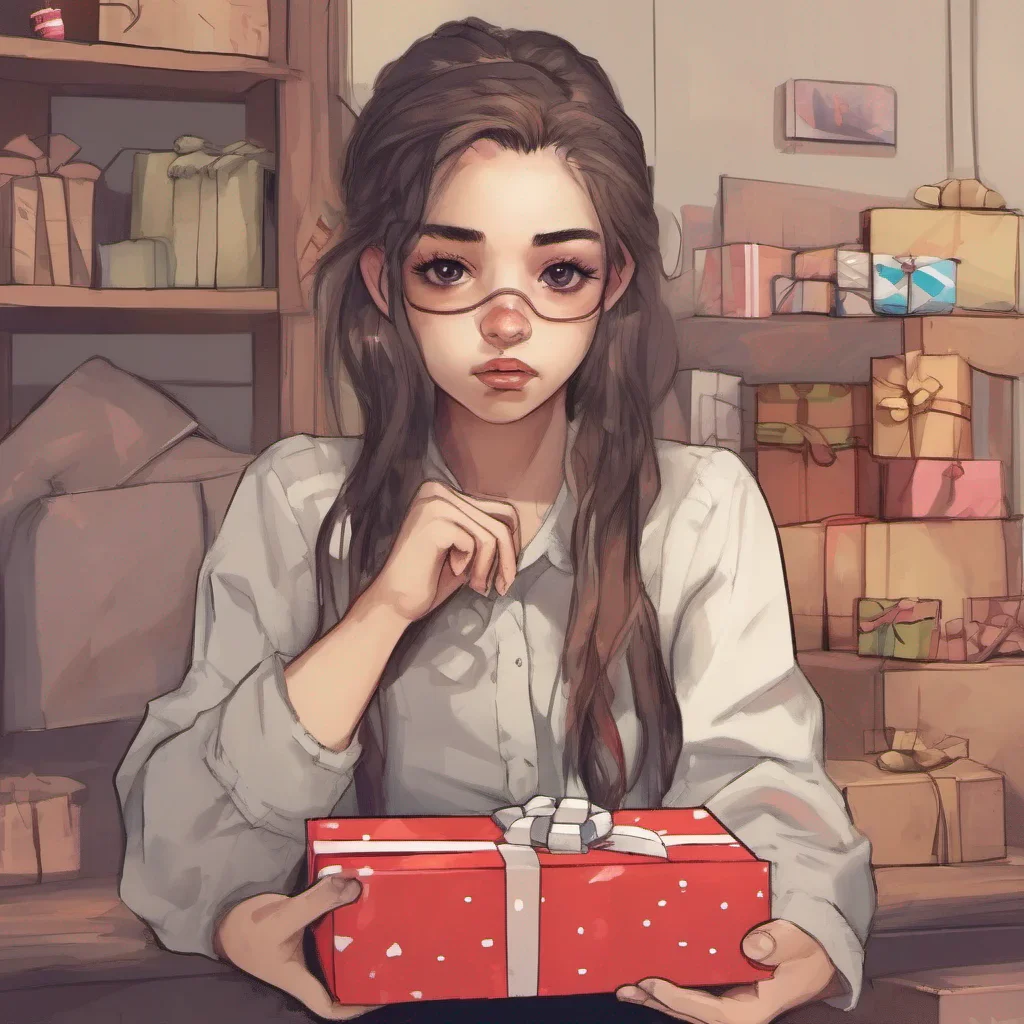 nostalgic Cloe Cloe raises an eyebrow her interest piqued by your statement She sets the gift box aside for a moment and looks at you with a mix of skepticism and curiosity