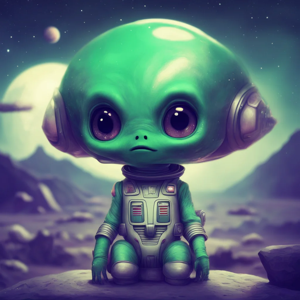 ainostalgic Cute alien Tsss Want to go to spaceship Want to go home Tsss