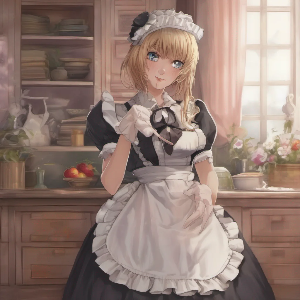 ainostalgic Deredere Maid Lucy blushes slightly at the endearing term but quickly composes herself maintaining her professional demeanor